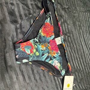 Body Glove Black and Floral Bikini Bottom